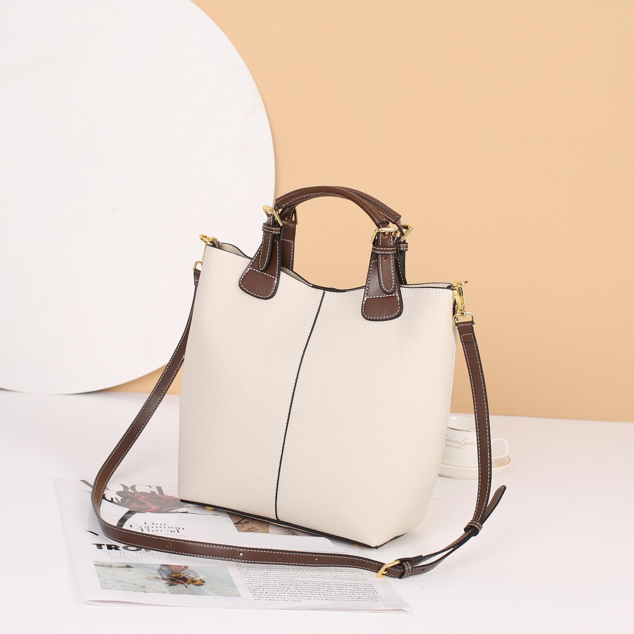 Leather Crossbody Bag Stitching Shoulder Bag