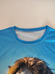 LION 3d Print Men's Short Sleeve T-shirt Graphic Tee - Summer Clothing