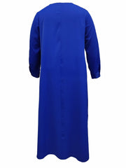  Solid Long Sleeve Maxi Dress