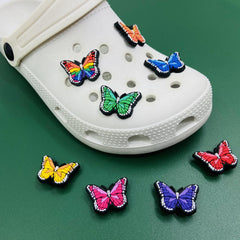 16pcs Flower Butterfly Shoe Charms For Crocs Shoes Women PVC Decorations