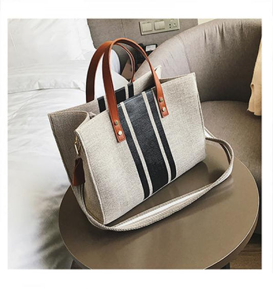 Women Canvas Bags Famous Brands Casual Female Shoulder Tote Handbag