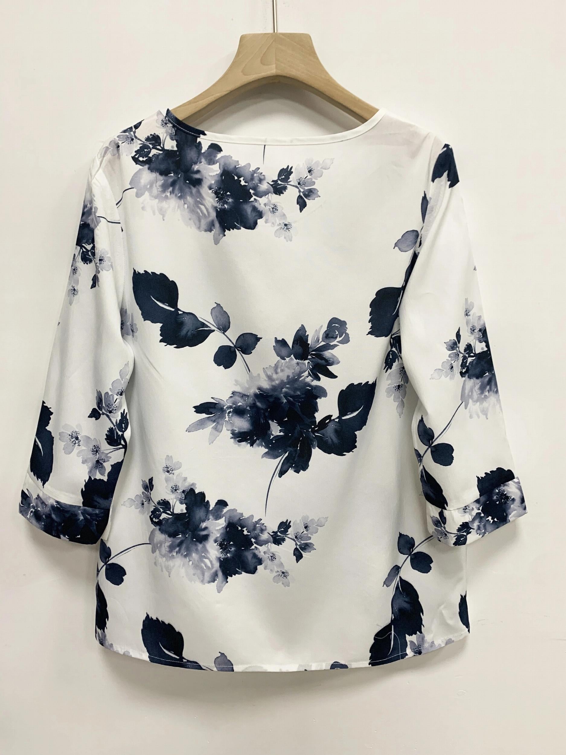 Floral Print Blouse & Solid Pants Set