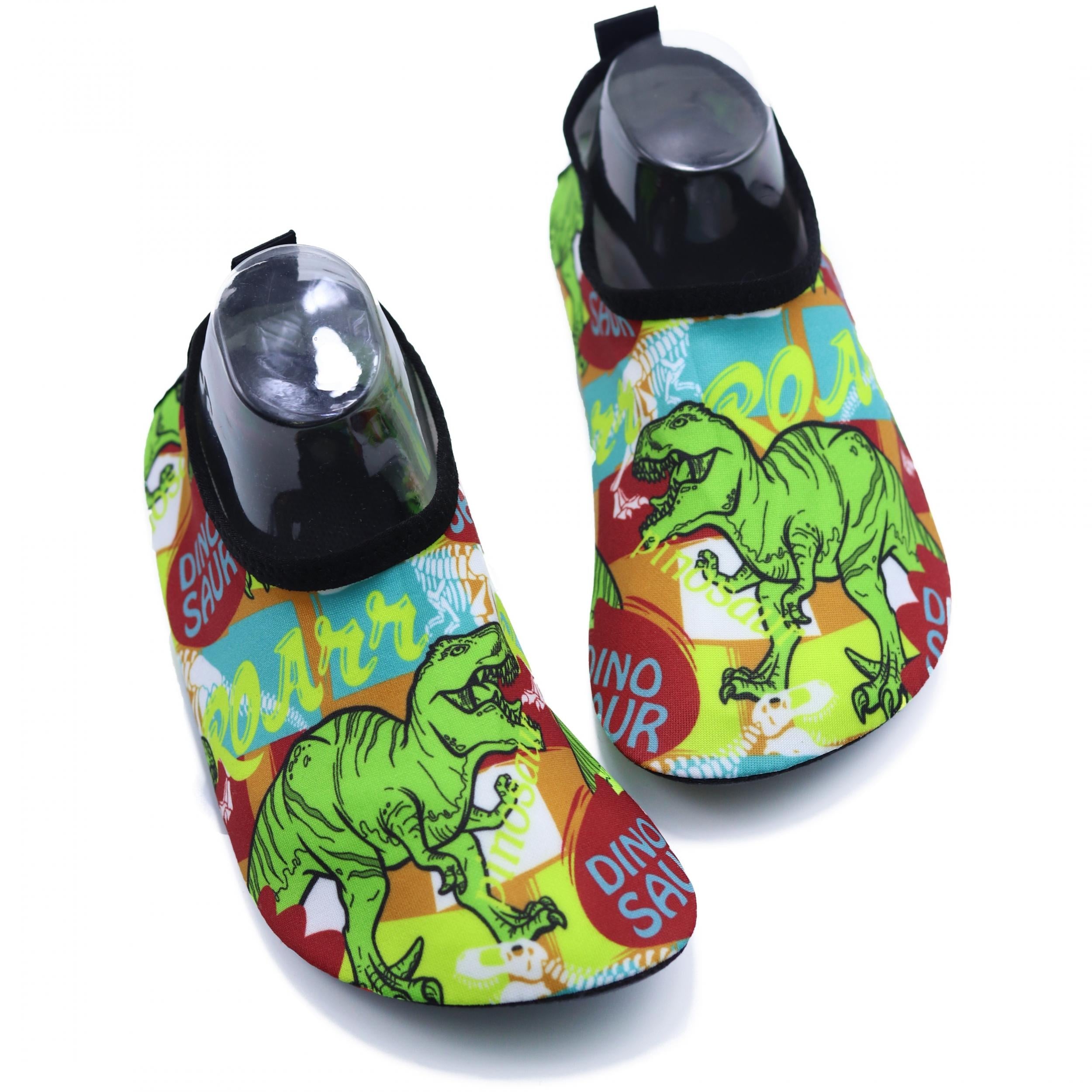 Boys' Dino Water Shoes, Quick Dry Aqua Socks for Summer