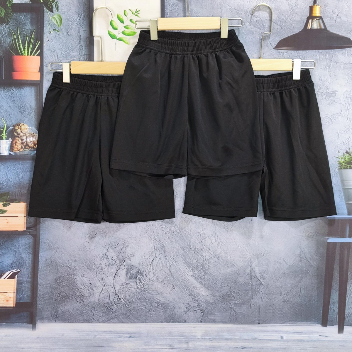 3pc Boys Gym Workout Shorts Quick Dry Athletic Training Running Hiking Jogger