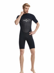 Men's Short Sleeve Diving Suit Back Zipper Wetsuit
