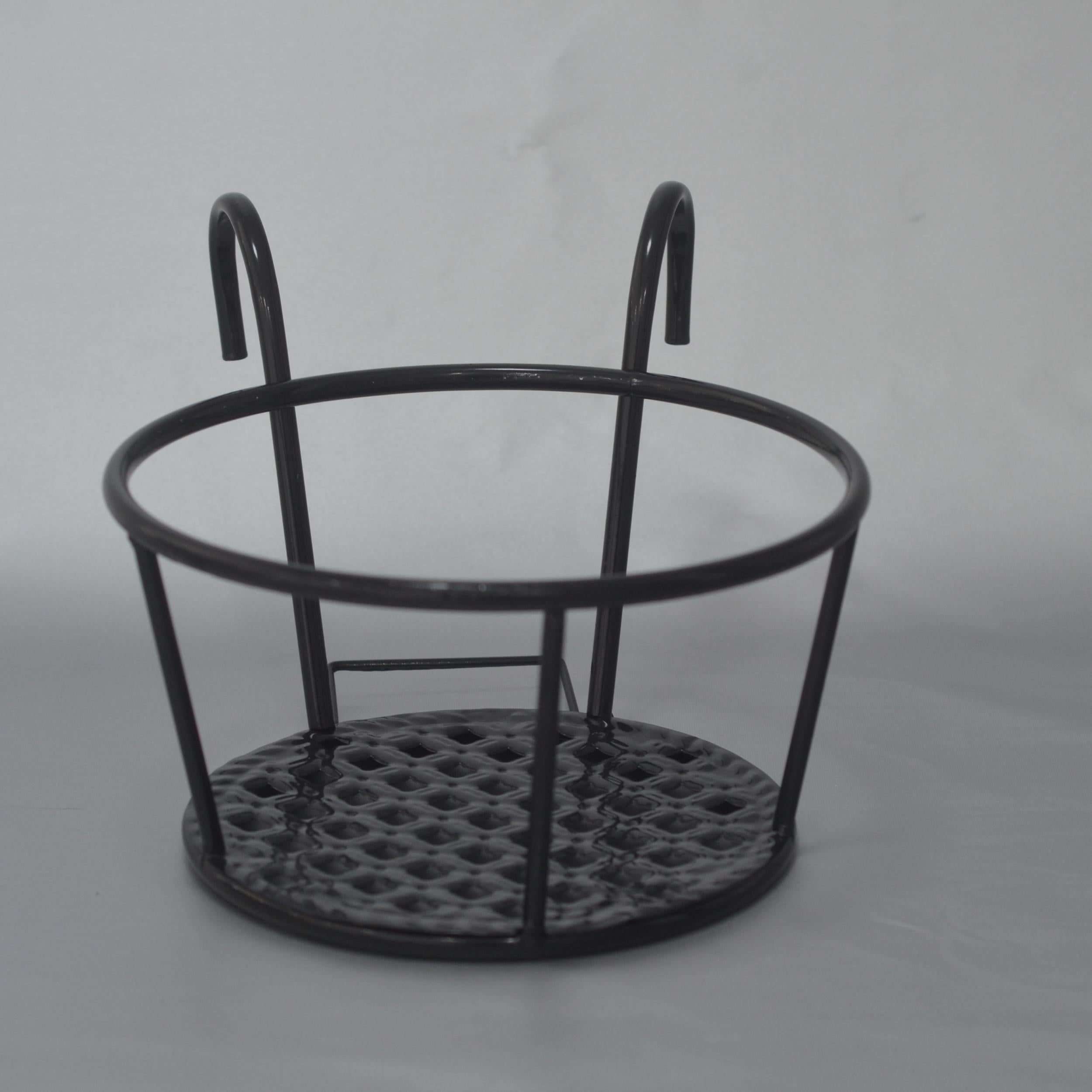 Balcony Iron Flower Pot Rack Over the Rod Flower Planter Holder