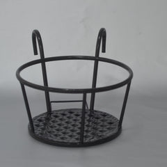 Balcony Iron Flower Pot Rack Over the Rod Flower Planter Holder