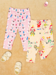 2pcs Toddler Baby Girls Cartoon Leggings Soft Ankle Tight Pants