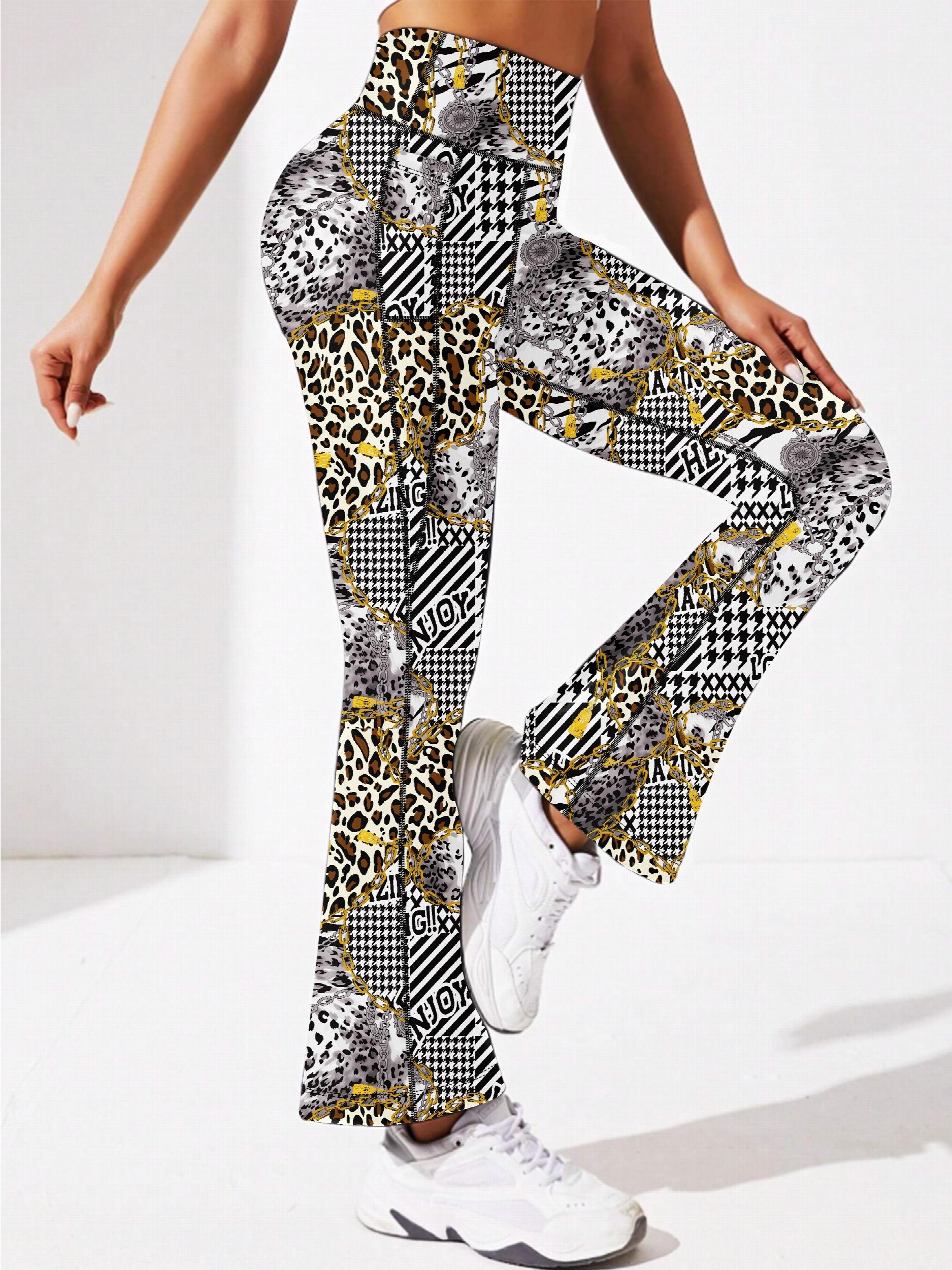 Yoga Leggs Yoga Pants Leopard Print Leopard Print Yoga Flare