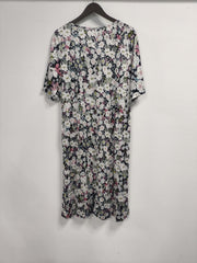 Women's Plus Floral Print Half Sleeve Dress