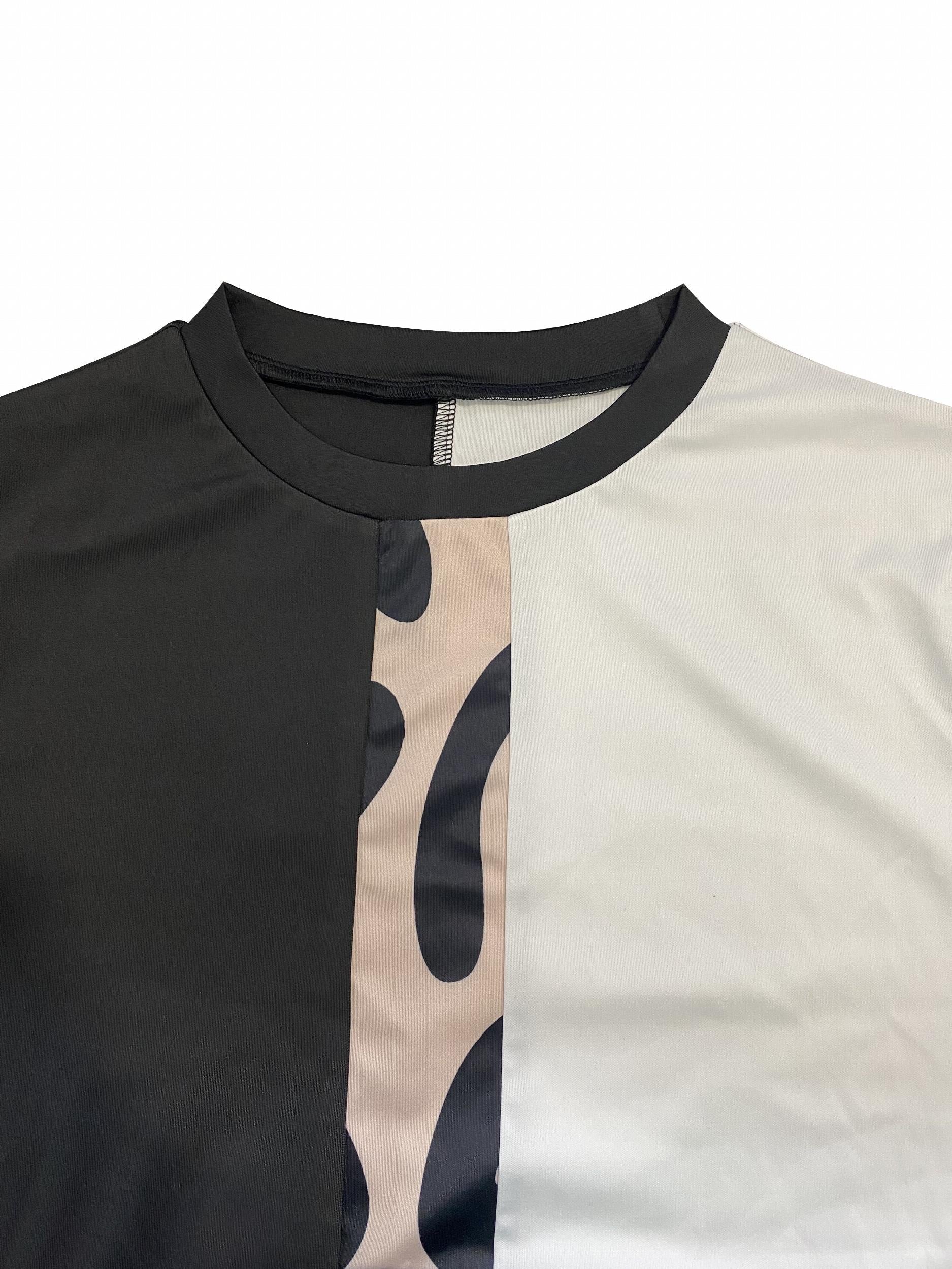 Women's Plus Graffiti Print Long Sleeve Top & Pants Set
