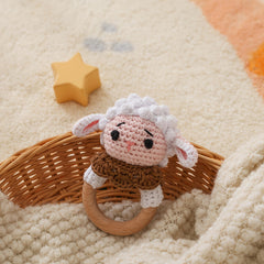 Handcrafted Sheep Rattle Toy for Babies