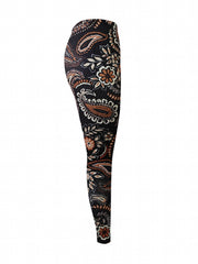 Paisley Print Yoga Workout Pants High Stretch Running Sports Fitness Leggings