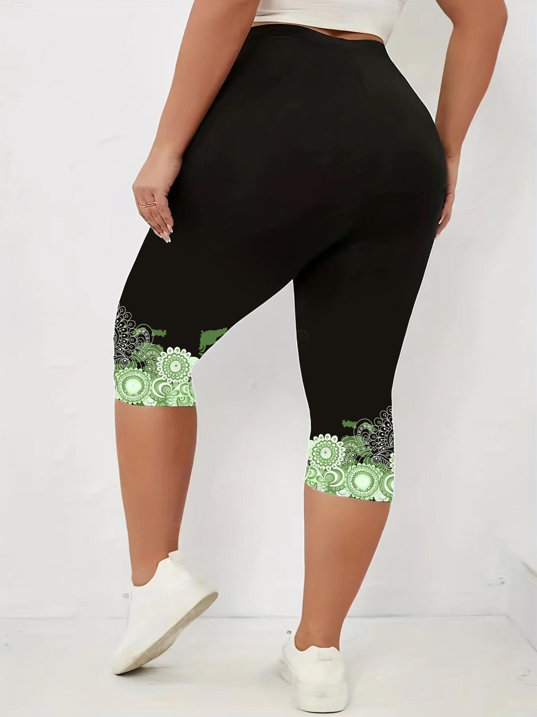 Floral Print Capri Leggings for Women