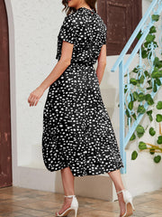 Vintage Short Sleeve Midi Dress for Spring & Summer