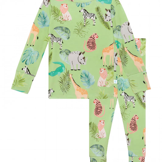 Animal Pattern Kid's Pajamas 2pcs Set Long Sleeve Top & Pants Girl's Loungewear