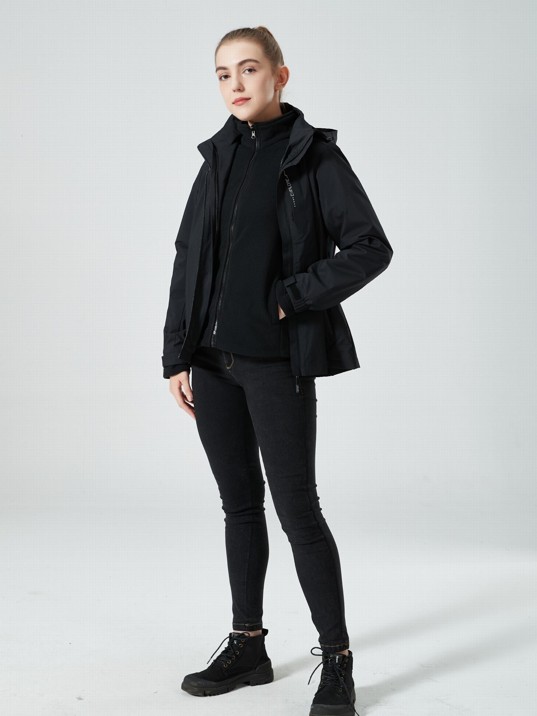 Women's 3-in-1 Outdoor Jacket, Thermal, Waterproof, Hardshell with Fleece