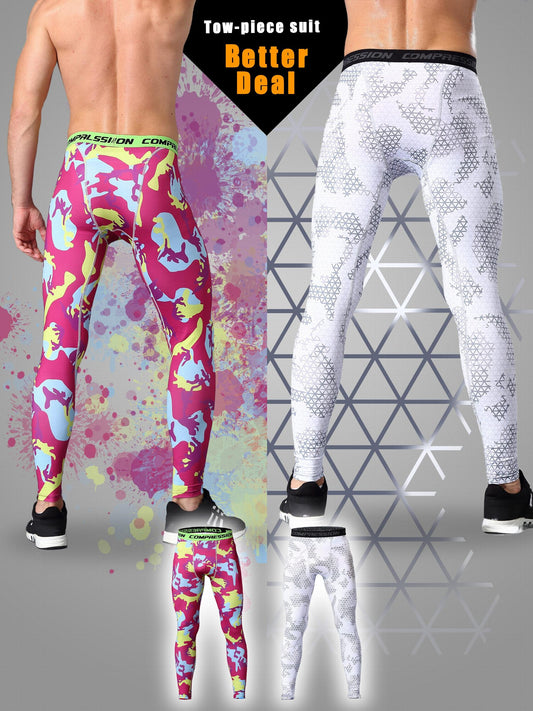 Men's Camouflage Leggings Quick Dry Sports Compression Pants