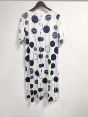  Dot Print Short Sleeve Dress With Pockets