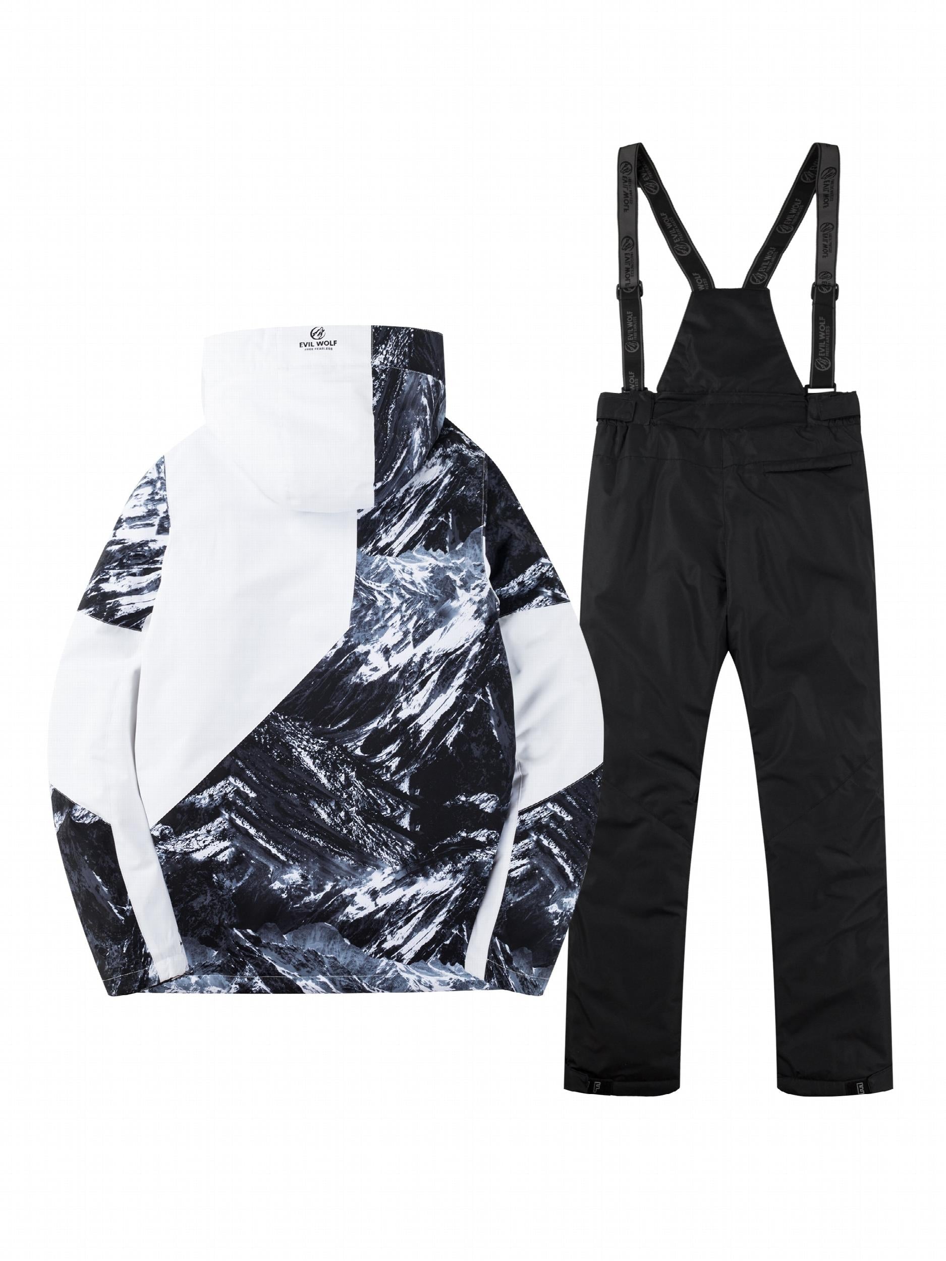 Men's Tie Dye Hooded Jacket & Trouser Ski Suit