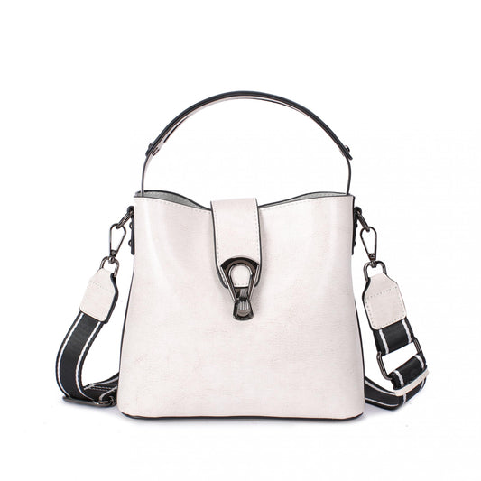 Leather Crossbody Bag Women's Street Handbag Vintage Bucket Purse