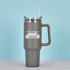 1200ml Stainless Steel Water Cup Insulated Bottle With Handle & Straw