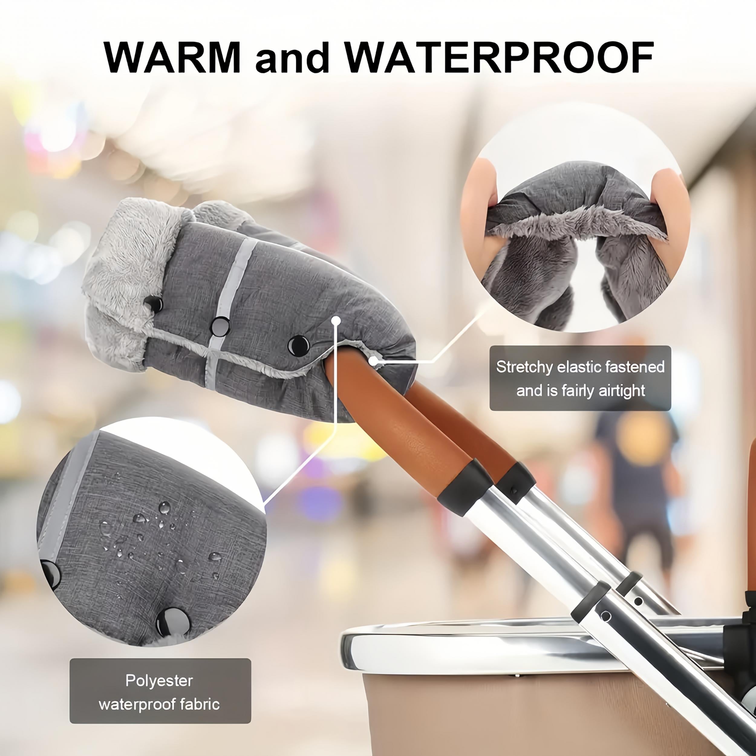 Winter Hand Gloves with Fleece Lining for Baby Stroller