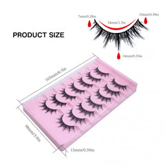 7 Pairs Faux Mink Hair False Eyelashes for Anime Cosplay Natural Look Reusable