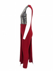 Sequined One Shoulder Jumpsuit V Neck Party Women's Clothing