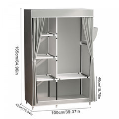 Double Row Wardrobe Clothes Storage Easy Assembly Durable