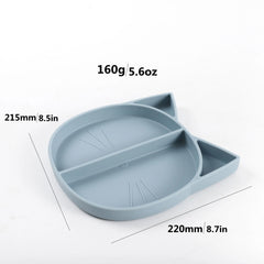 Silicone Children's Dinner Plate Compartment Cat Design