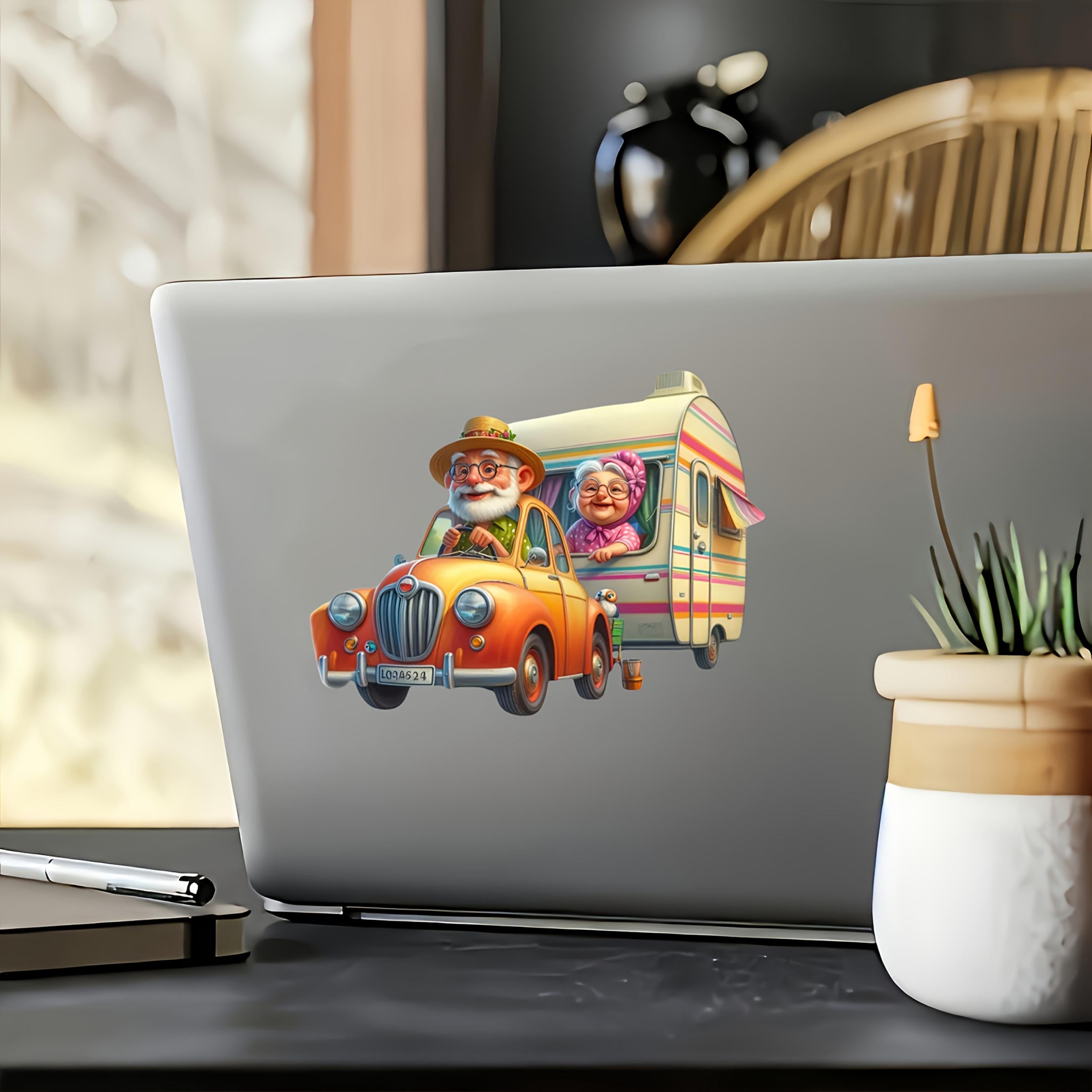 Grandparents RV Travel Vinyl Sticker - Waterproof & Scratch Resistant