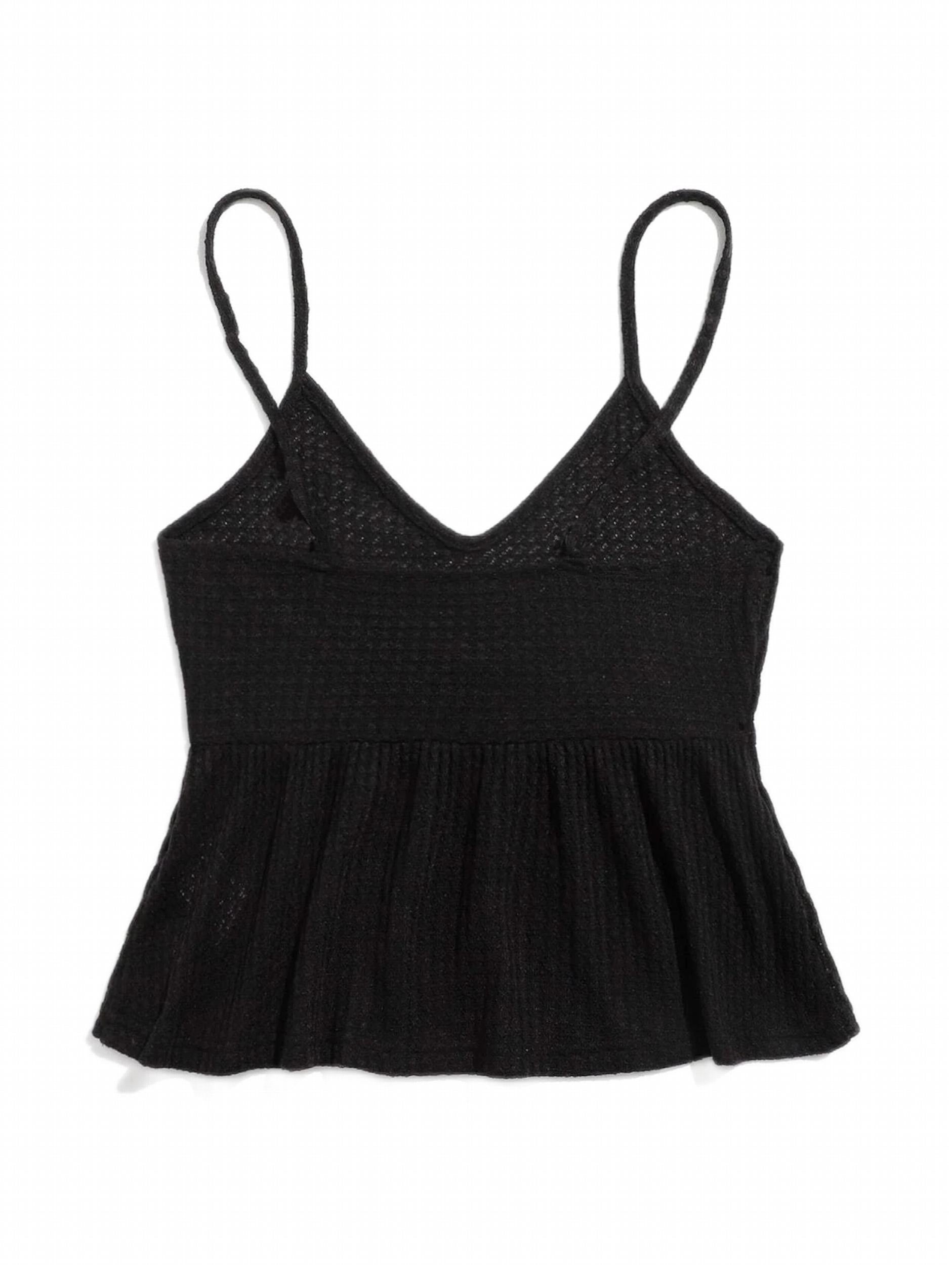 Solid Knitted Cami Top V Neck Sleeveless Top Women's Lingerie