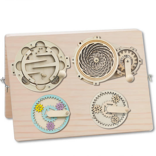 Wooden Fidget Gear Toy Kaleidoscope Wall Decor Sensory Learning DIY