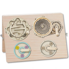 Wooden Fidget Gear Toy Kaleidoscope Wall Decor Sensory Learning DIY