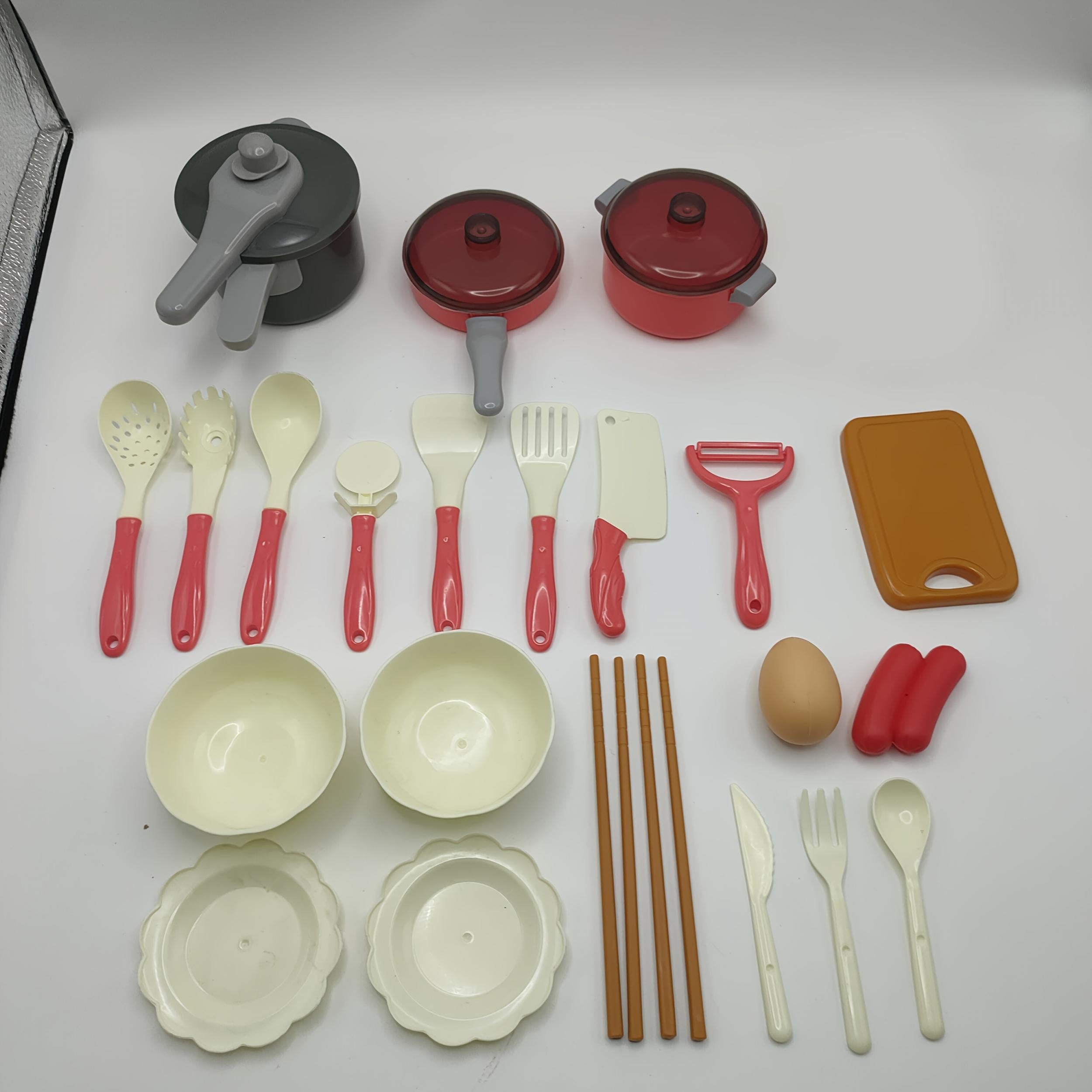 28pcs Pink & Green 26pcs Red Play Kitchen Toy Set Pretend Play