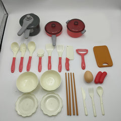 28pcs Pink & Green 26pcs Red Play Kitchen Toy Set Pretend Play