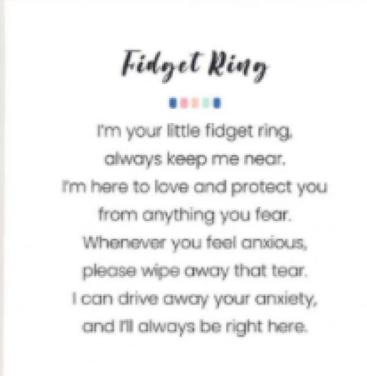 Anxiety Stress Fidget Ring with Wish Card - Gift for Daughter Granddaughter