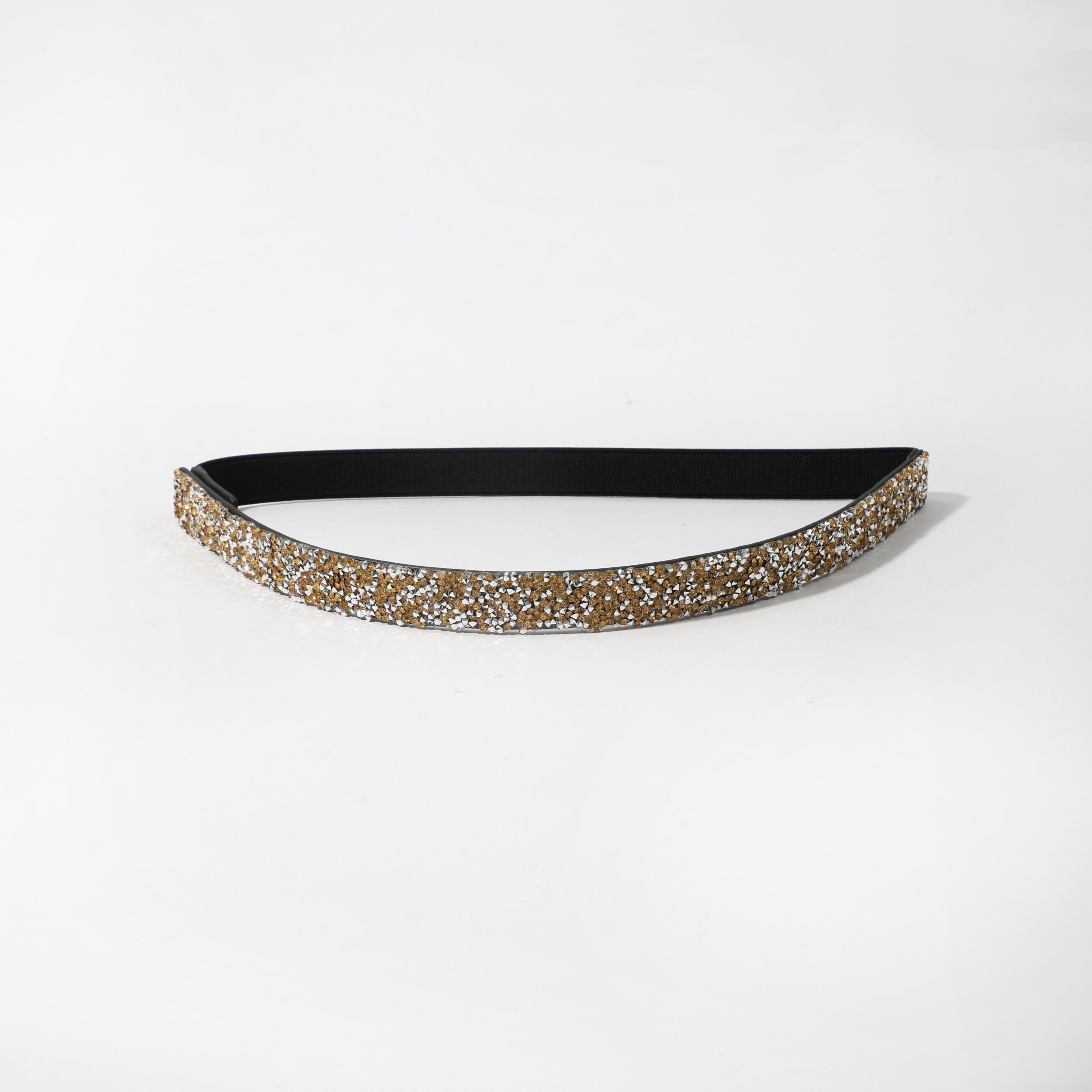 Yellow Crystal Decor Elastic Waistband for Women