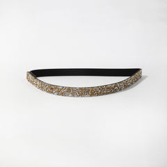 Yellow Crystal Decor Elastic Waistband for Women