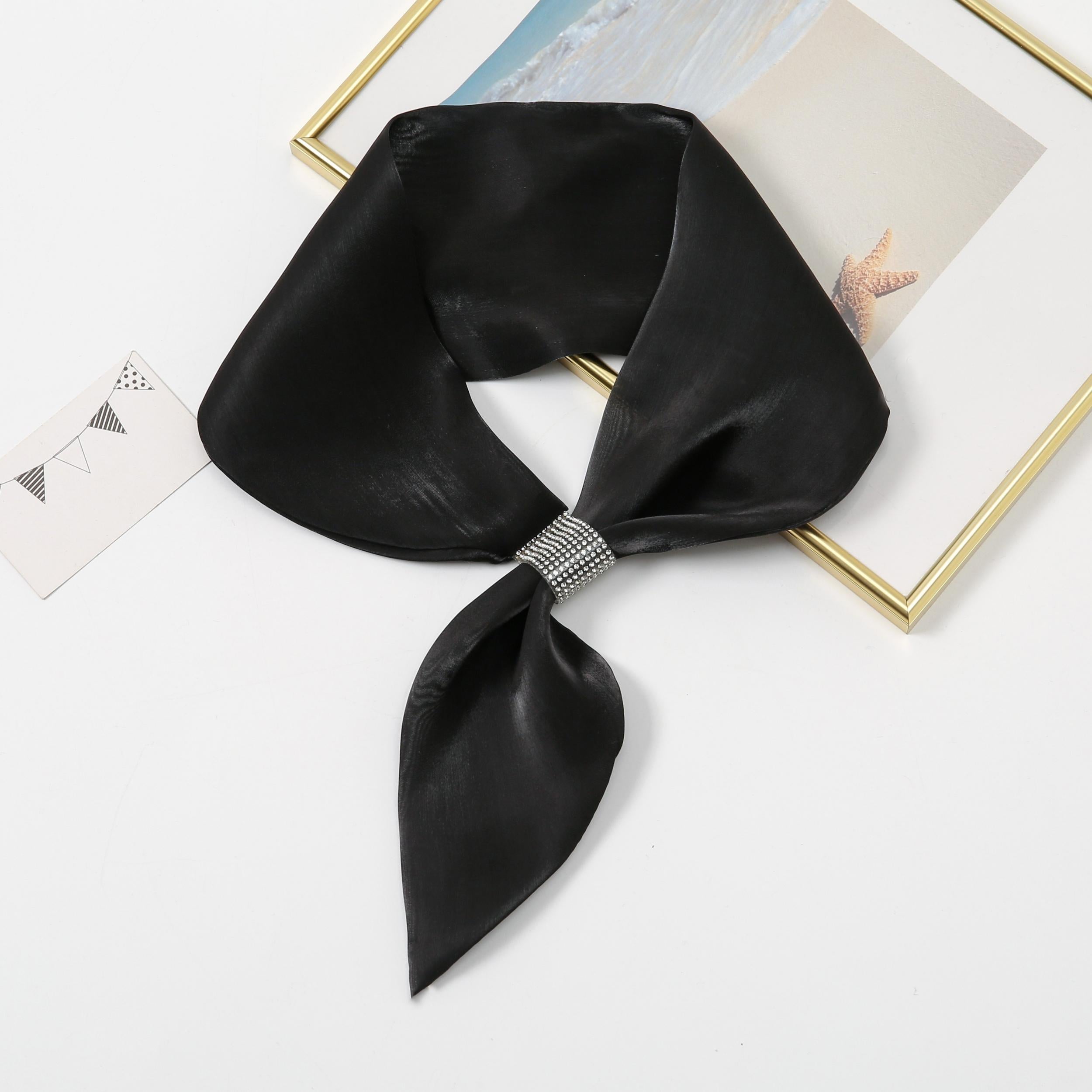 Glitter Sparkly Twilly Scarf Solid Ribbon Neckerchief Skinny Scarf