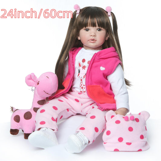 24" Reborn Baby Doll Long Hair Princess Girl Toy for Kids