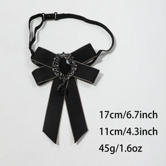 Crystal Satin Bow Tie Double Layer Bowknot Pre tied Neckties Adjustable Bow Tie