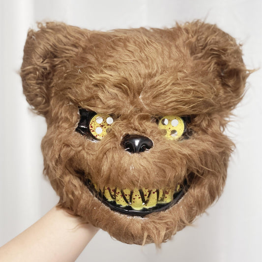 Terrifying Halloween Bear Mask Bloodied Plush Head Mask