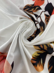  Colorblock Floral Print Round Neck Maxi Dress
