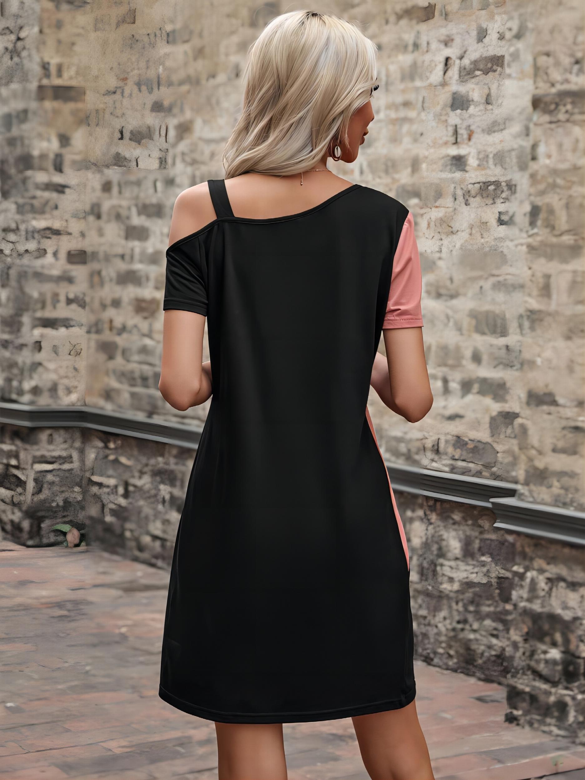 Asymmetrical Casual Mini Dress Women's Clothing