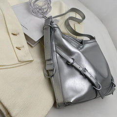Large Capacity Casual Tote Bag Faux Leather Hobo Bag Women's