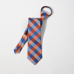 Men's Plaid College Style Drawstring Tie