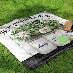Wooden Board Vase Print Camping Mat, Waterproof Sandproof