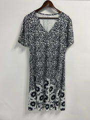  Floral Print Short Sleeve Loose Dress